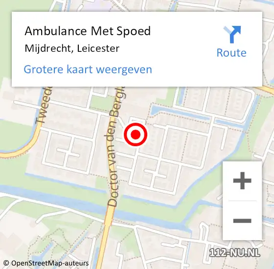 Locatie op kaart van de 112 melding: Ambulance Met Spoed Naar Mijdrecht, Leicester op 19 maart 2017 03:33