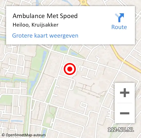 Locatie op kaart van de 112 melding: Ambulance Met Spoed Naar Heiloo, Kruijsakker op 19 maart 2017 04:49