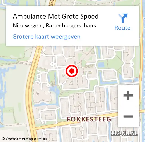 Locatie op kaart van de 112 melding: Ambulance Met Grote Spoed Naar Nieuwegein, Rapenburgerschans op 19 maart 2017 08:00