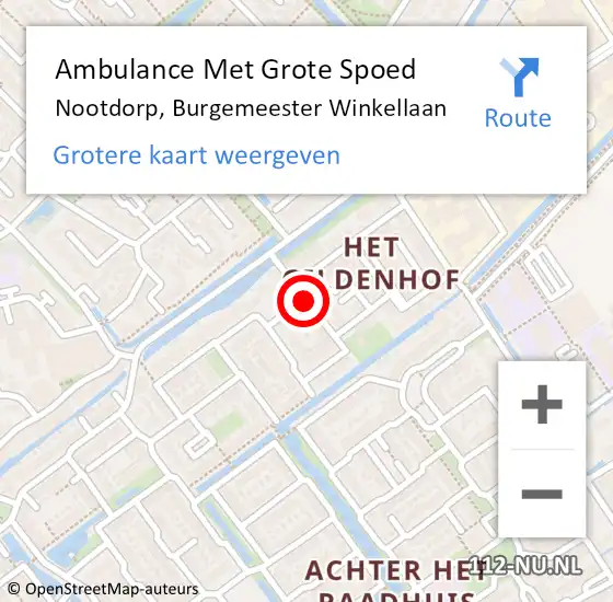 Locatie op kaart van de 112 melding: Ambulance Met Grote Spoed Naar Nootdorp, Burgemeester Winkellaan op 19 maart 2017 09:04