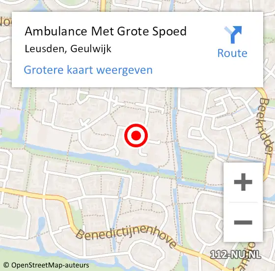 Locatie op kaart van de 112 melding: Ambulance Met Grote Spoed Naar Leusden, Geulwijk op 19 maart 2017 11:07