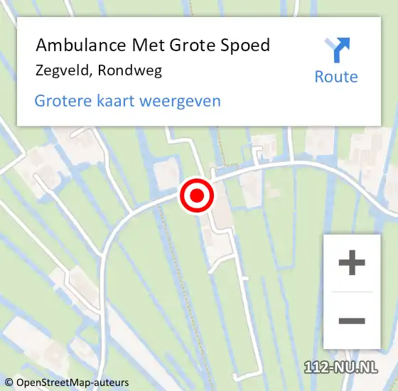 Locatie op kaart van de 112 melding: Ambulance Met Grote Spoed Naar Zegveld, Rondweg op 19 maart 2017 11:25