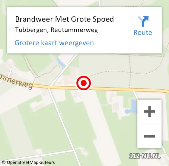 Locatie op kaart van de 112 melding: Brandweer Met Grote Spoed Naar Tubbergen, Reutummerweg op 19 maart 2017 11:48