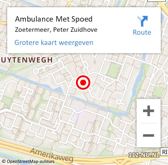 Locatie op kaart van de 112 melding: Ambulance Met Spoed Naar Zoetermeer, Peter Zuidhove op 19 maart 2017 11:59