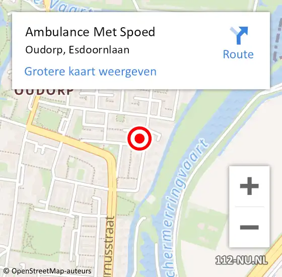 Locatie op kaart van de 112 melding: Ambulance Met Spoed Naar Oudorp, Esdoornlaan op 14 januari 2014 12:16