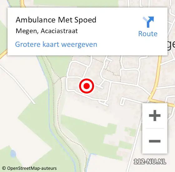 Locatie op kaart van de 112 melding: Ambulance Met Spoed Naar Megen, Acaciastraat op 19 maart 2017 13:05