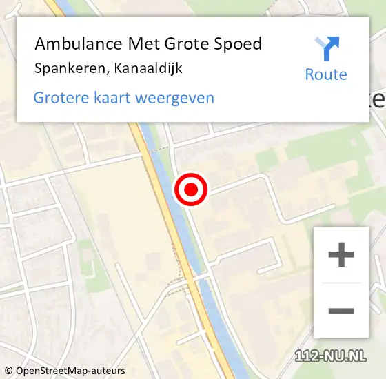 Locatie op kaart van de 112 melding: Ambulance Met Grote Spoed Naar Spankeren, Kanaaldijk op 19 maart 2017 13:18