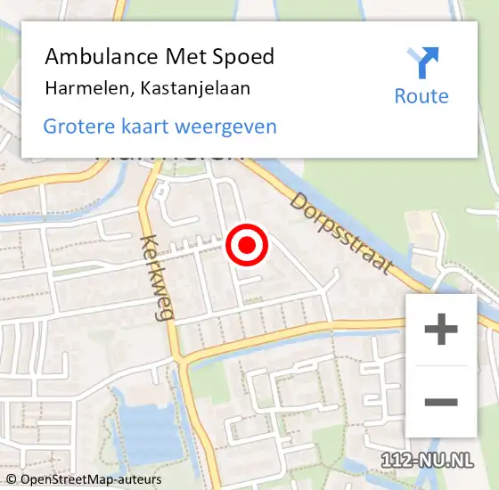 Locatie op kaart van de 112 melding: Ambulance Met Spoed Naar Harmelen, Kastanjelaan op 19 maart 2017 13:36
