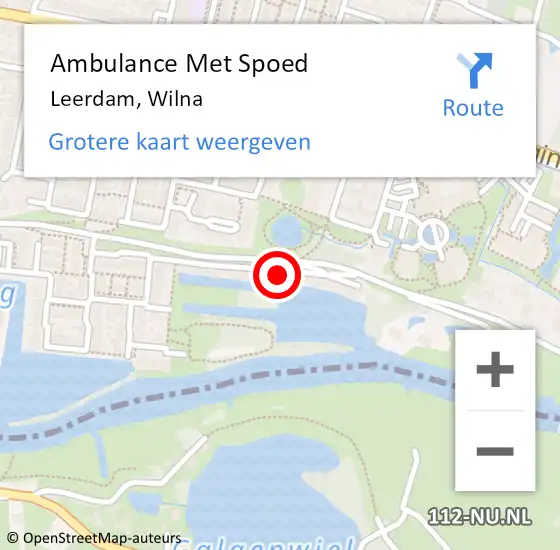 Locatie op kaart van de 112 melding: Ambulance Met Spoed Naar Leerdam, Wilna op 19 maart 2017 14:21