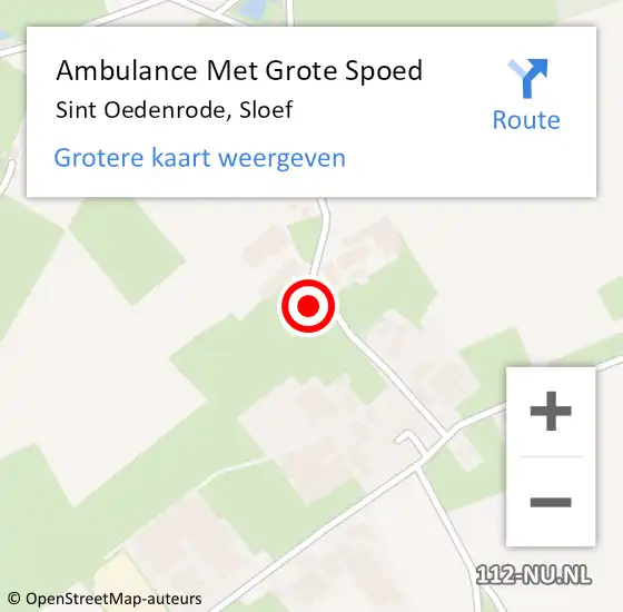 Locatie op kaart van de 112 melding: Ambulance Met Grote Spoed Naar Sint Oedenrode, Sloef op 19 maart 2017 14:21
