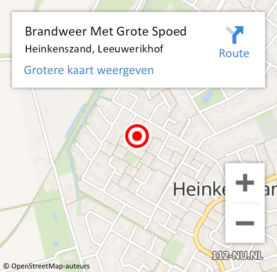 Locatie op kaart van de 112 melding: Brandweer Met Grote Spoed Naar Heinkenszand, Leeuwerikhof op 19 maart 2017 14:34