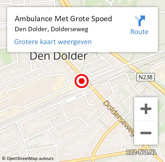 Locatie op kaart van de 112 melding: Ambulance Met Grote Spoed Naar Den Dolder, Dolderseweg op 19 maart 2017 14:48