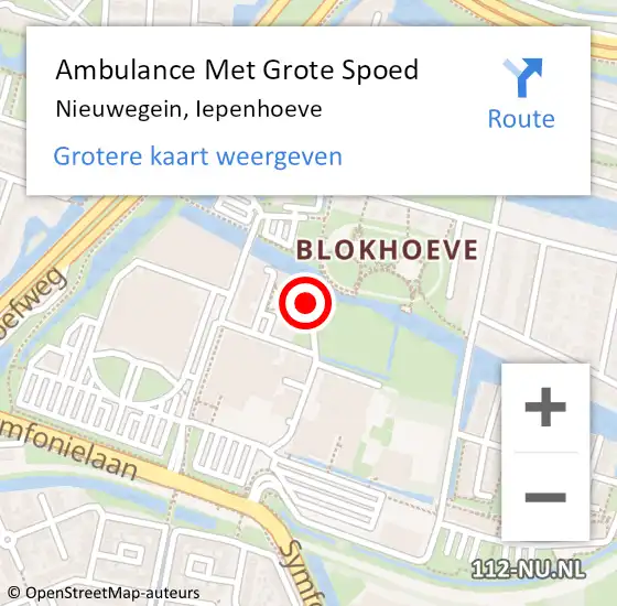 Locatie op kaart van de 112 melding: Ambulance Met Grote Spoed Naar Nieuwegein, Iepenhoeve op 19 maart 2017 15:12