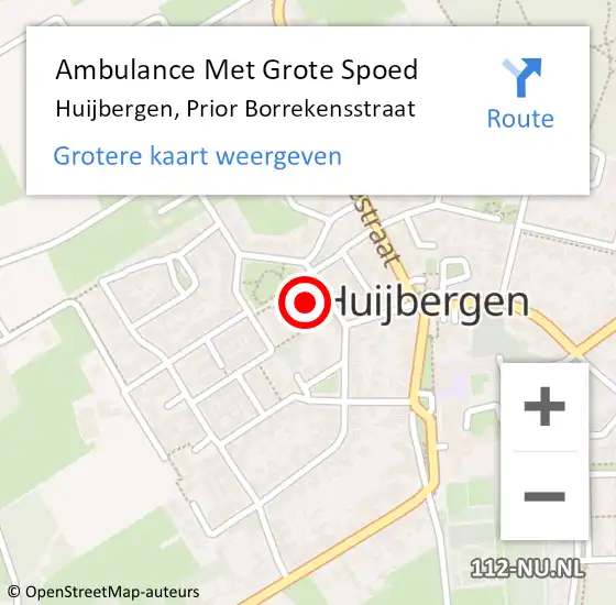 Locatie op kaart van de 112 melding: Ambulance Met Grote Spoed Naar Huijbergen, Prior Borrekensstraat op 19 maart 2017 15:58
