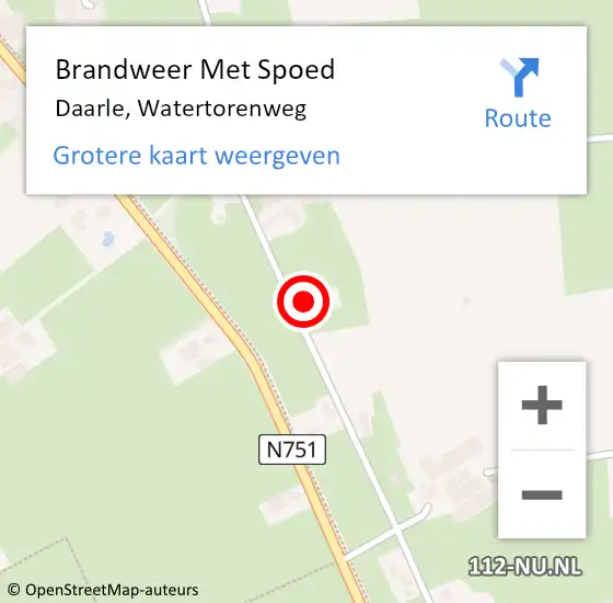 Locatie op kaart van de 112 melding: Brandweer Met Spoed Naar Daarle, Watertorenweg op 19 maart 2017 17:10