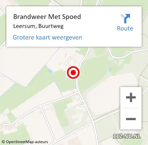 Locatie op kaart van de 112 melding: Brandweer Met Spoed Naar Leersum, Buurtweg op 19 maart 2017 18:03