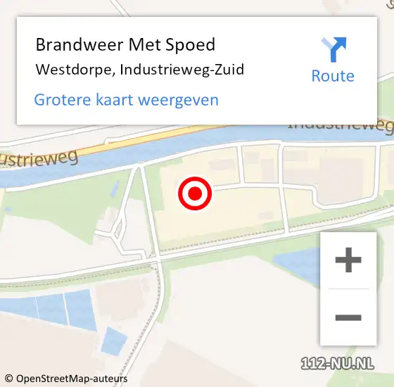 Locatie op kaart van de 112 melding: Brandweer Met Spoed Naar Westdorpe, Industrieweg-Zuid op 19 maart 2017 18:53