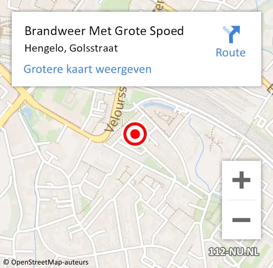 Locatie op kaart van de 112 melding: Brandweer Met Grote Spoed Naar Hengelo, Golsstraat op 19 maart 2017 19:41