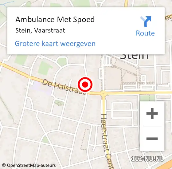 Locatie op kaart van de 112 melding: Ambulance Met Spoed Naar Stein, Vaarstraat op 14 januari 2014 12:39