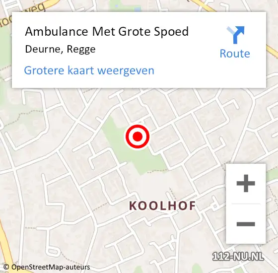 Locatie op kaart van de 112 melding: Ambulance Met Grote Spoed Naar Deurne, Regge op 19 maart 2017 23:20