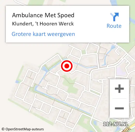 Locatie op kaart van de 112 melding: Ambulance Met Spoed Naar Klundert, 't Hooren Werck op 20 maart 2017 03:31