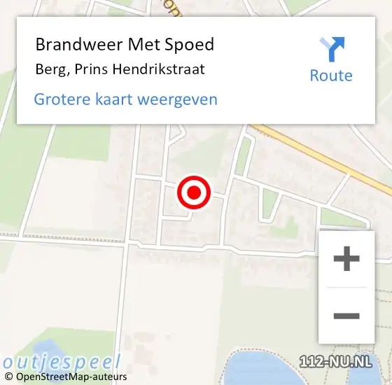 Locatie op kaart van de 112 melding: Brandweer Met Spoed Naar Berg, Prins Hendrikstraat op 14 januari 2014 13:03