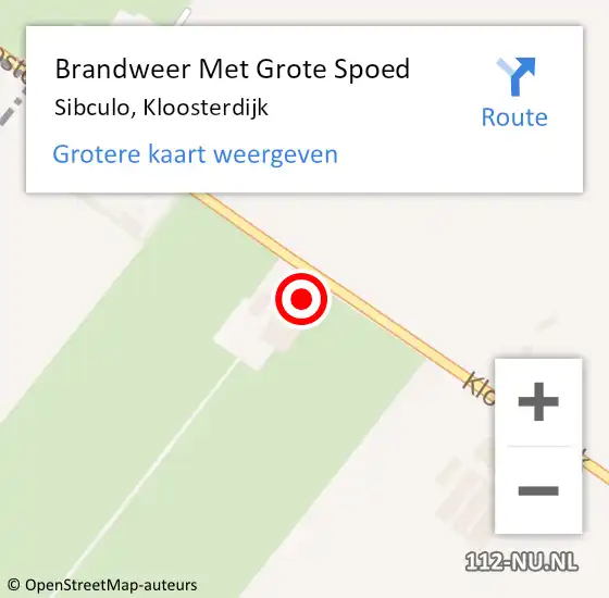 Locatie op kaart van de 112 melding: Brandweer Met Grote Spoed Naar Sibculo, Kloosterdijk op 20 maart 2017 06:19