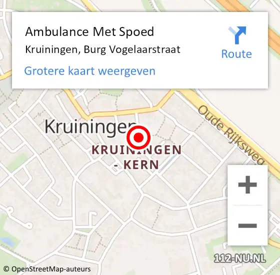 Locatie op kaart van de 112 melding: Ambulance Met Spoed Naar Kruiningen, Burg Vogelaarstraat op 20 maart 2017 06:52