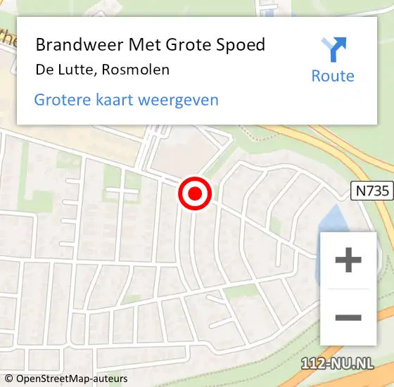 Locatie op kaart van de 112 melding: Brandweer Met Grote Spoed Naar De Lutte, Rosmolen op 20 maart 2017 07:18