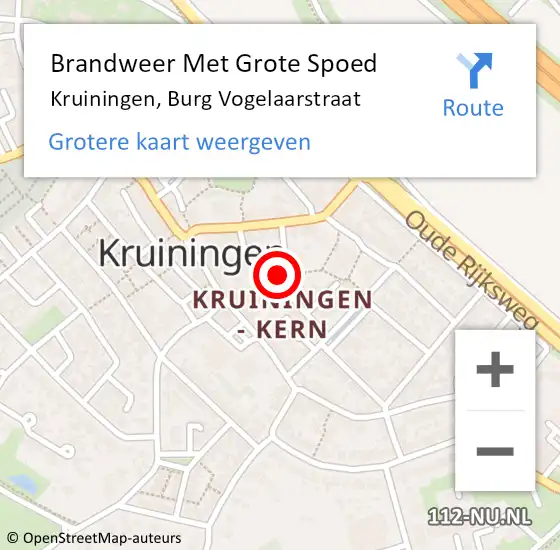 Locatie op kaart van de 112 melding: Brandweer Met Grote Spoed Naar Kruiningen, Burg Vogelaarstraat op 20 maart 2017 07:39