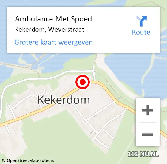 Locatie op kaart van de 112 melding: Ambulance Met Spoed Naar Kekerdom, Weverstraat op 20 maart 2017 08:45