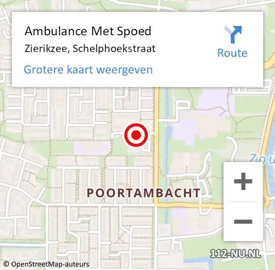 Locatie op kaart van de 112 melding: Ambulance Met Spoed Naar Zierikzee, Schelphoekstraat op 20 maart 2017 10:47