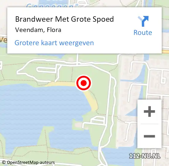 Locatie op kaart van de 112 melding: Brandweer Met Grote Spoed Naar Veendam, Flora op 20 maart 2017 12:10