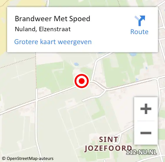 Locatie op kaart van de 112 melding: Brandweer Met Spoed Naar Nuland, Elzenstraat op 20 maart 2017 13:07