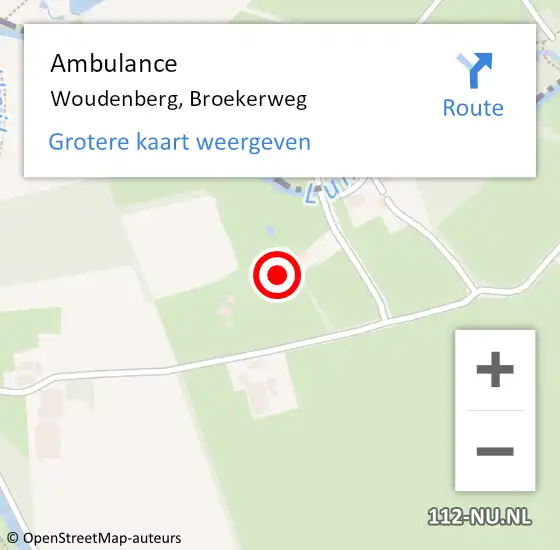 Locatie op kaart van de 112 melding: Ambulance Woudenberg, Broekerweg op 20 maart 2017 13:16