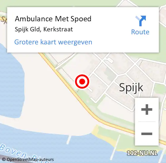 Locatie op kaart van de 112 melding: Ambulance Met Spoed Naar Spijk Gld, Kerkstraat op 20 maart 2017 13:18