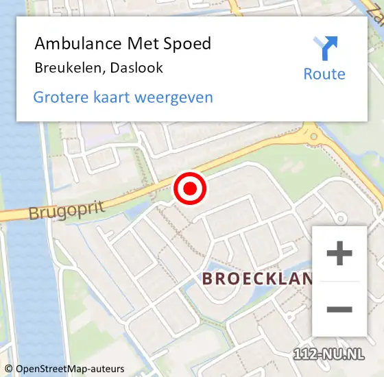 Locatie op kaart van de 112 melding: Ambulance Met Spoed Naar Breukelen, Daslook op 20 maart 2017 13:59