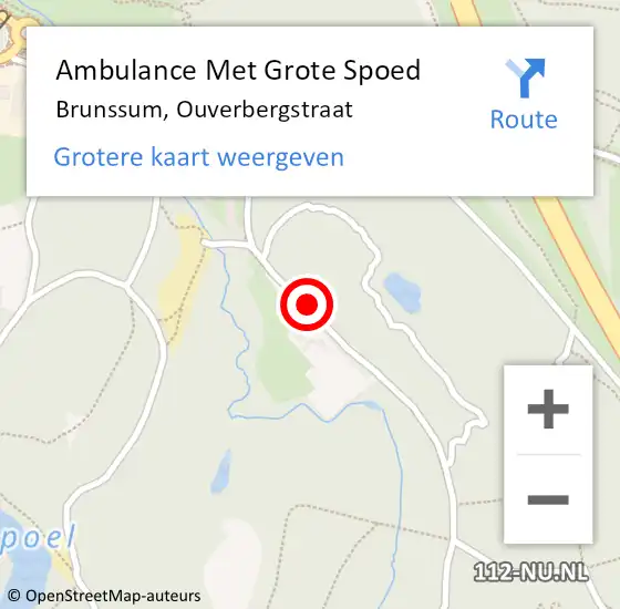 Locatie op kaart van de 112 melding: Ambulance Met Grote Spoed Naar Brunssum, Ouverbergstraat op 20 maart 2017 15:29