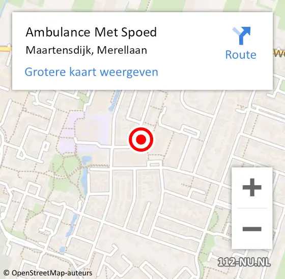 Locatie op kaart van de 112 melding: Ambulance Met Spoed Naar Maartensdijk, Merellaan op 20 maart 2017 15:29