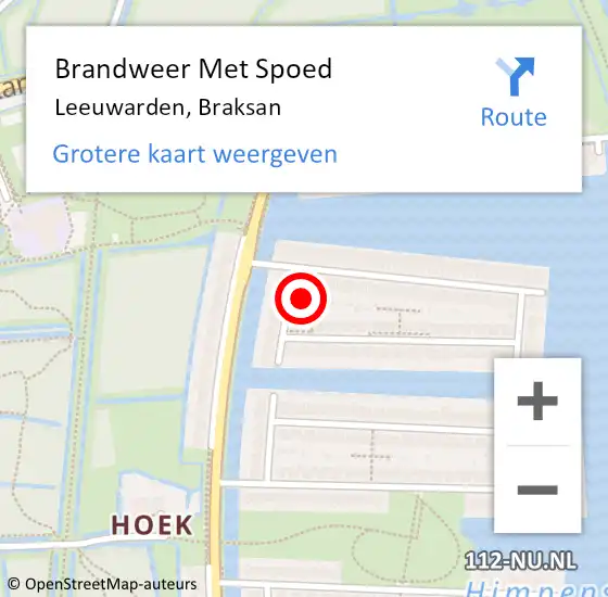 Locatie op kaart van de 112 melding: Brandweer Met Spoed Naar Leeuwarden, Braksan op 20 maart 2017 15:48