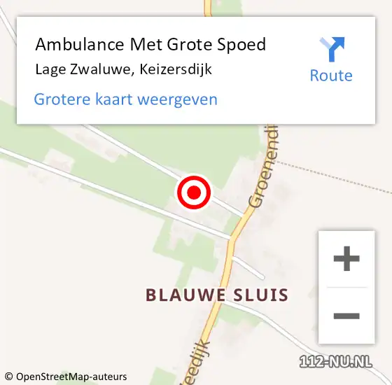 Locatie op kaart van de 112 melding: Ambulance Met Grote Spoed Naar Lage Zwaluwe, Keizersdijk op 20 maart 2017 15:50