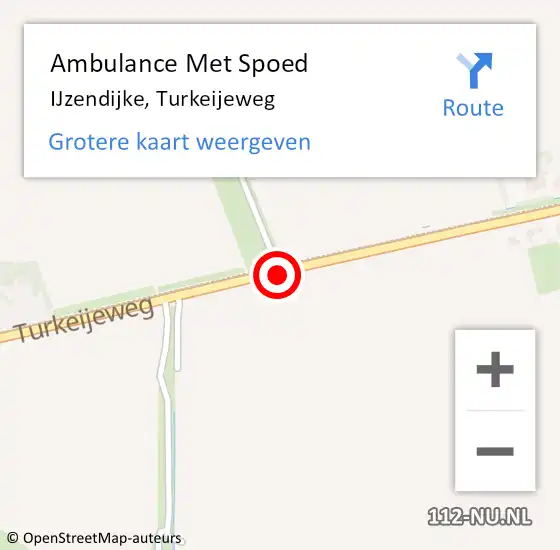 Locatie op kaart van de 112 melding: Ambulance Met Spoed Naar IJzendijke, Turkeijeweg op 14 januari 2014 14:01