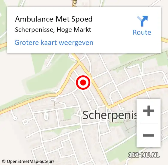 Locatie op kaart van de 112 melding: Ambulance Met Spoed Naar Scherpenisse, Hoge Markt op 20 maart 2017 16:26