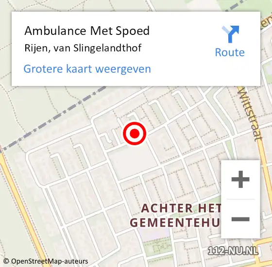 Locatie op kaart van de 112 melding: Ambulance Met Spoed Naar Rijen, van Slingelandthof op 20 maart 2017 16:50