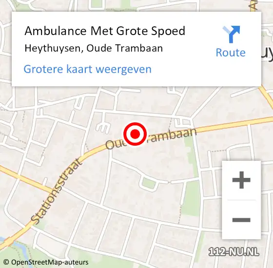 Locatie op kaart van de 112 melding: Ambulance Met Grote Spoed Naar Heythuysen, Oude Trambaan op 20 maart 2017 17:00