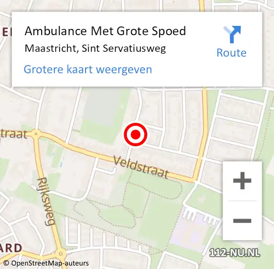 Locatie op kaart van de 112 melding: Ambulance Met Grote Spoed Naar Maastricht, Sint Servatiusweg op 14 januari 2014 14:18