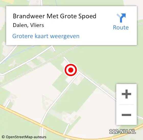 Locatie op kaart van de 112 melding: Brandweer Met Grote Spoed Naar Dalen, Vliers op 14 januari 2014 14:22