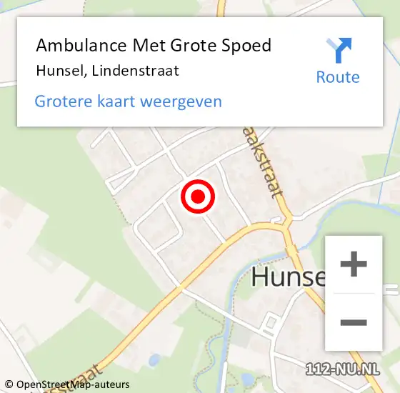 Locatie op kaart van de 112 melding: Ambulance Met Grote Spoed Naar Hunsel, Lindenstraat op 20 maart 2017 21:06