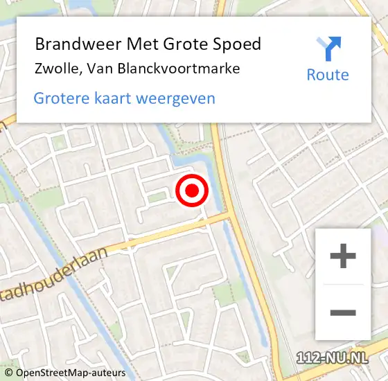 Locatie op kaart van de 112 melding: Brandweer Met Grote Spoed Naar Zwolle, Van Blanckvoortmarke op 20 maart 2017 21:24