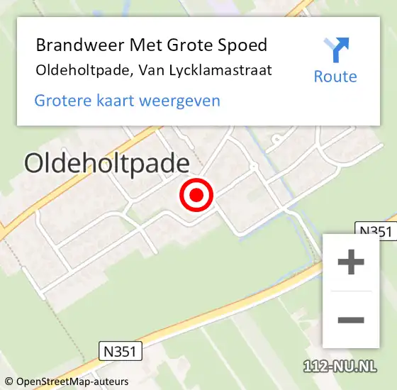 Locatie op kaart van de 112 melding: Brandweer Met Grote Spoed Naar Oldeholtpade, Van Lycklamastraat op 20 maart 2017 21:38